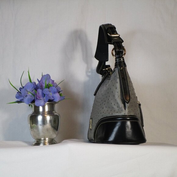 Dooney & Bourke Ostrich Hobo & Clutch & Checkbook Cover Set EUC - Picture 4 of 16